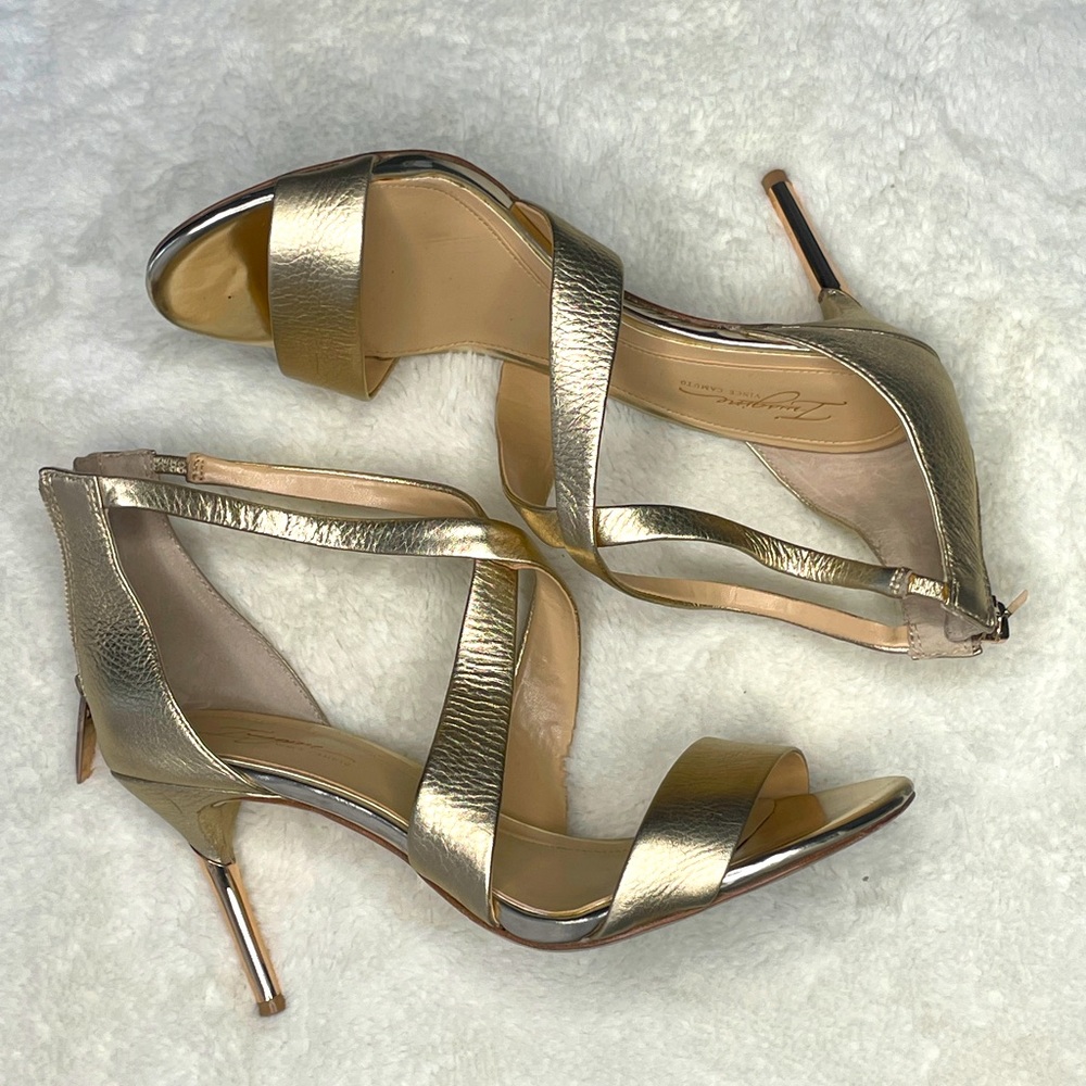Imagine by Vince Camuto gold leather heels - size 8